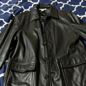 Perry Ellis leather trench coat
